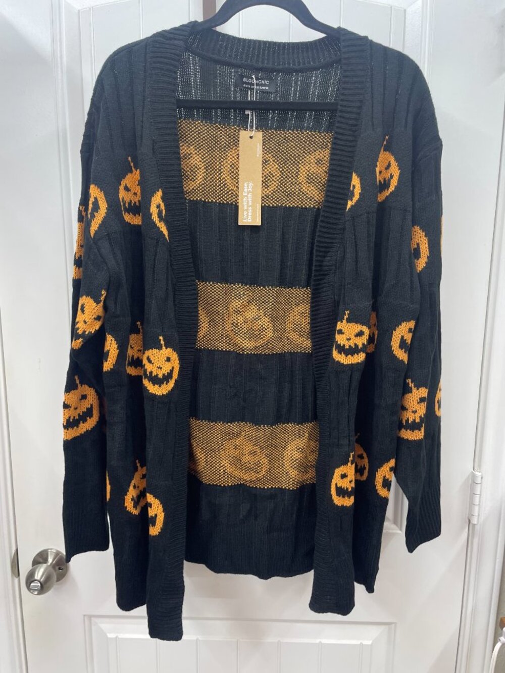 New BloomChic Pumpkin Black Open Cardigan Size 14 - 16, 1X - Picture 2 of 7